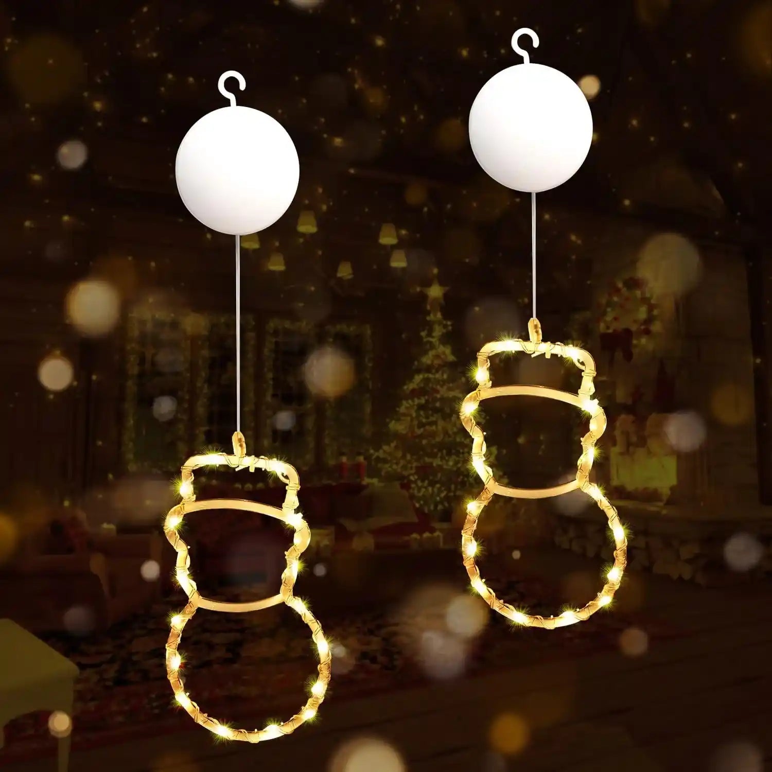 gresonic-lichtervorhang-schneemann-led-fensterdeko-2er-batteriebetrieben image 2