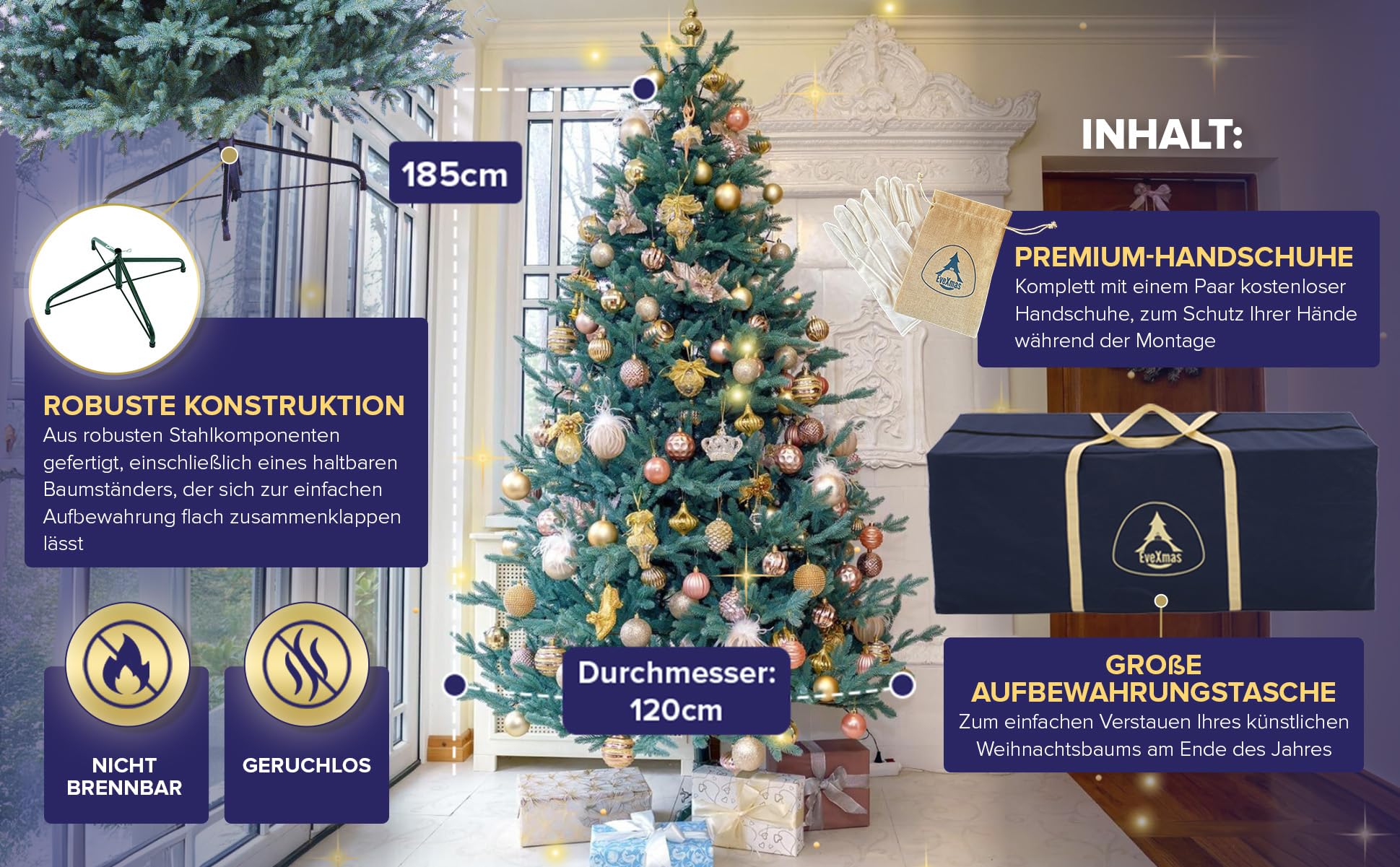 evexmas-adele-weihnachtsbaum-185cm-blau-pe-naturgetreu image 2