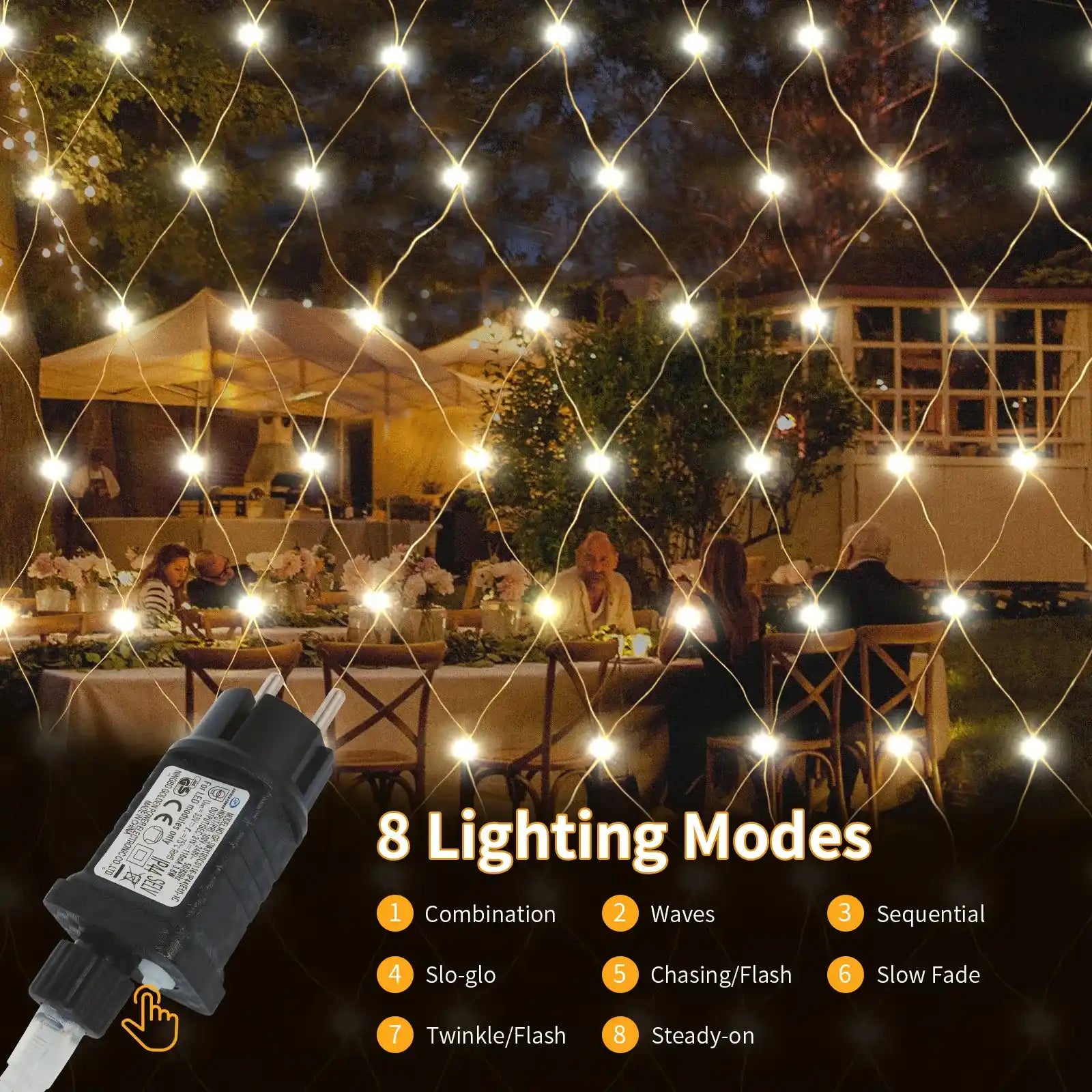 gresonic-led-lichternetz-192-led-2x3m-warmwei-8-modi image 5