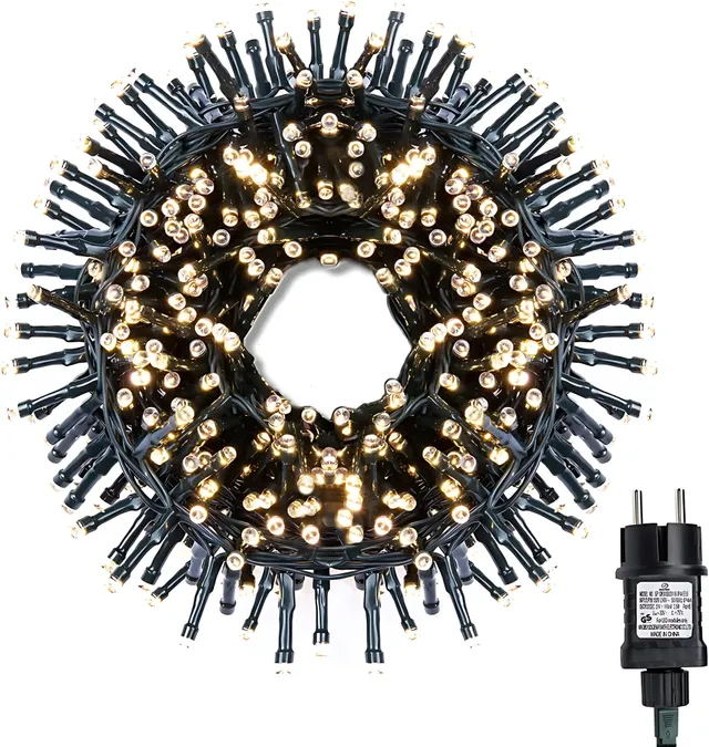 gresonic-cluster-lichterkette-1000-led-warmwei-dauerlicht image 1