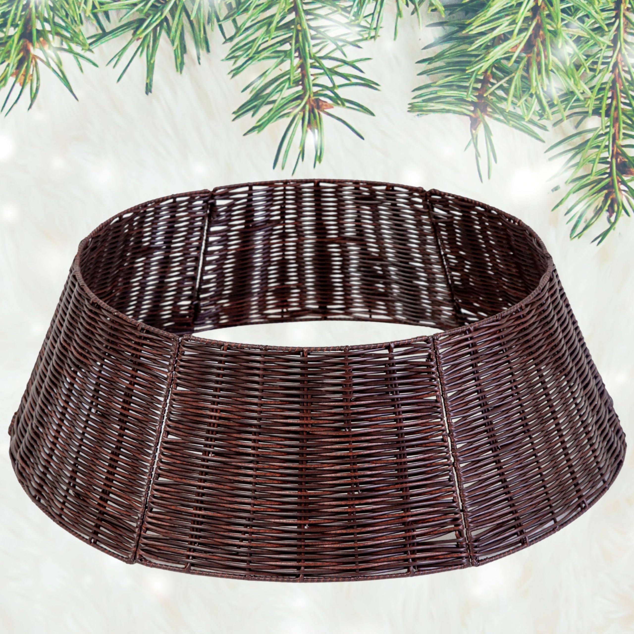 evexmas-zubeh-r-baumrock-66-cm-braun-geflochten-faltbar image 1