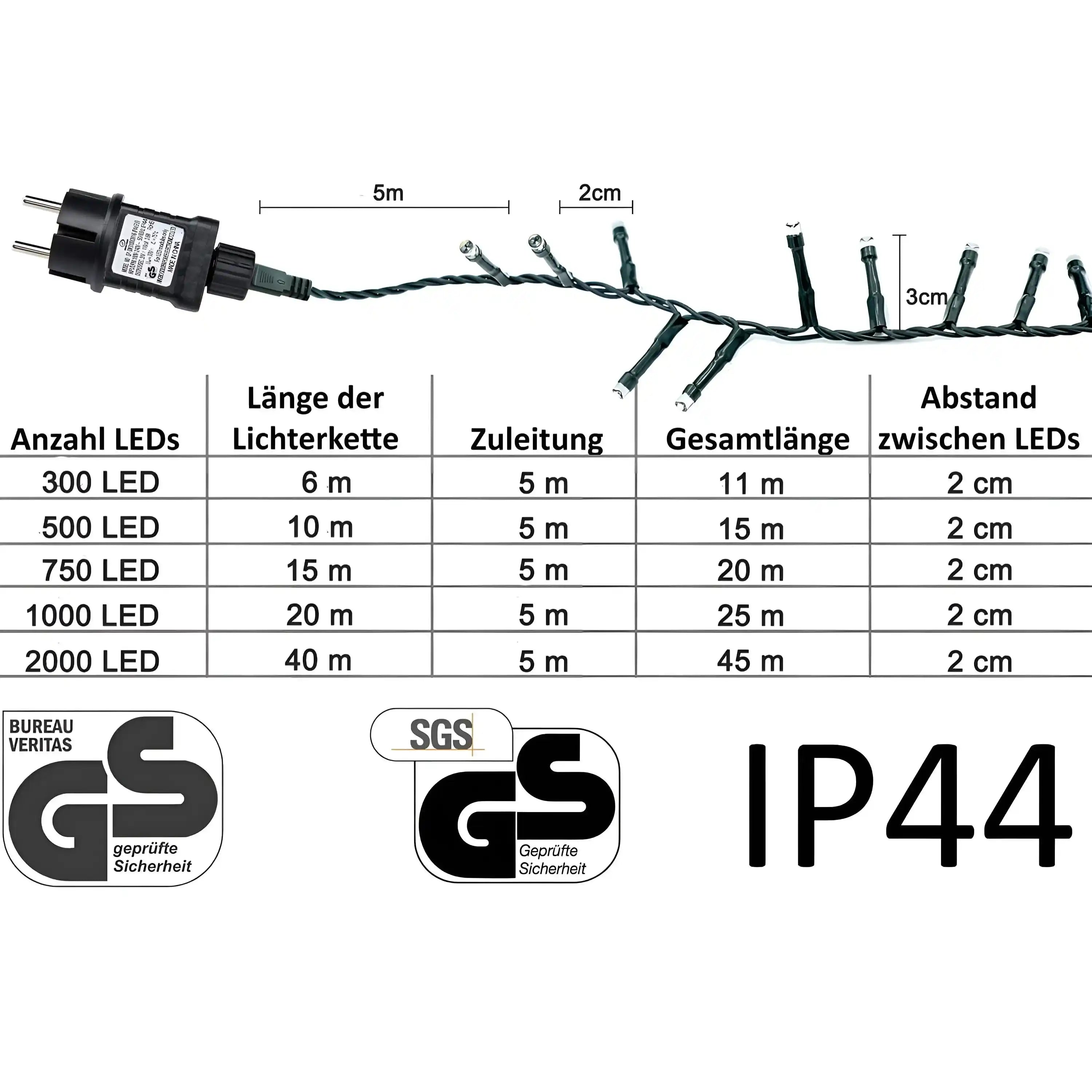 gresonic-cluster-lichterkette-1000-led-warmwei-dauerlicht image 7