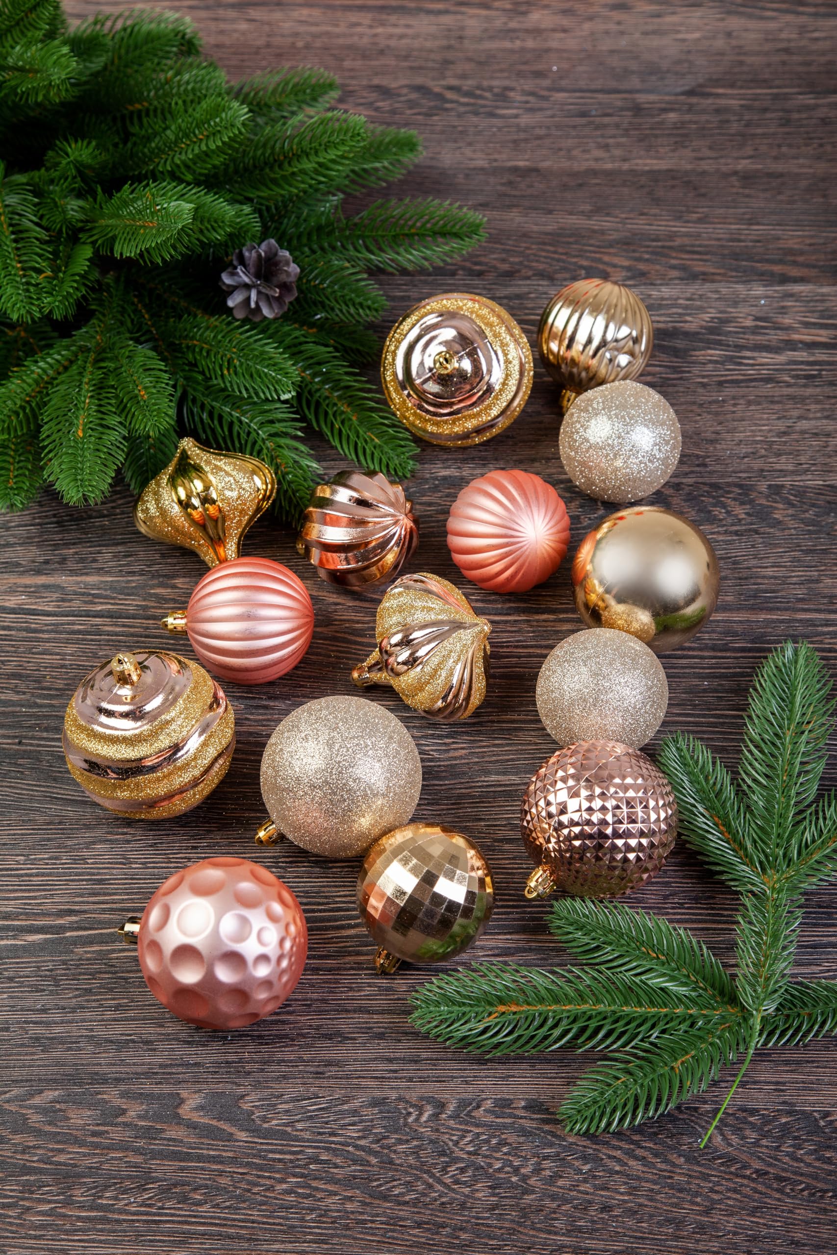 evexmas-zubeh-r-christbaumkugeln-60tlg-gold-rosa-6-7cm image 2