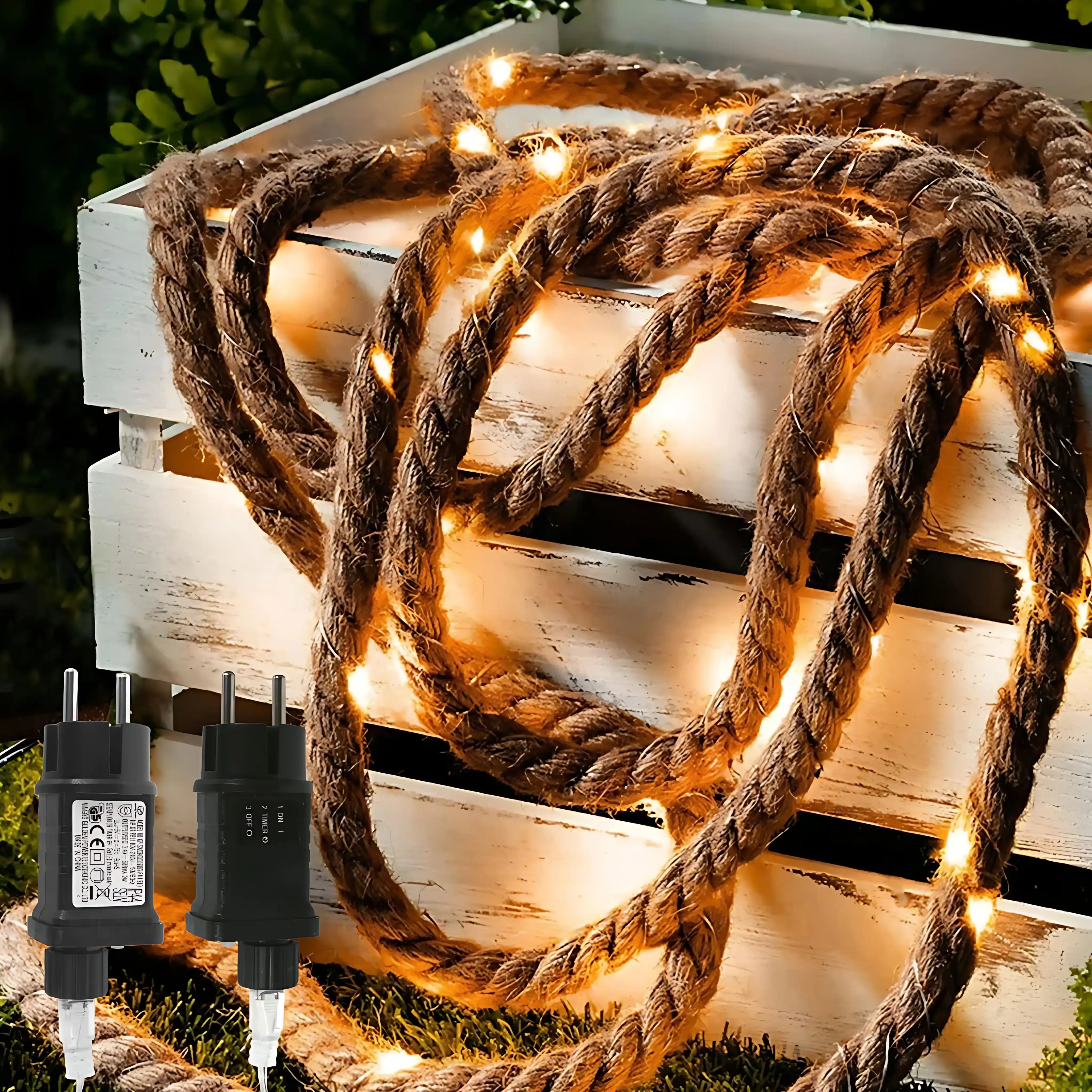 gresonic-seil-lichterkette-80-led-6m-warmwei-jute image 2