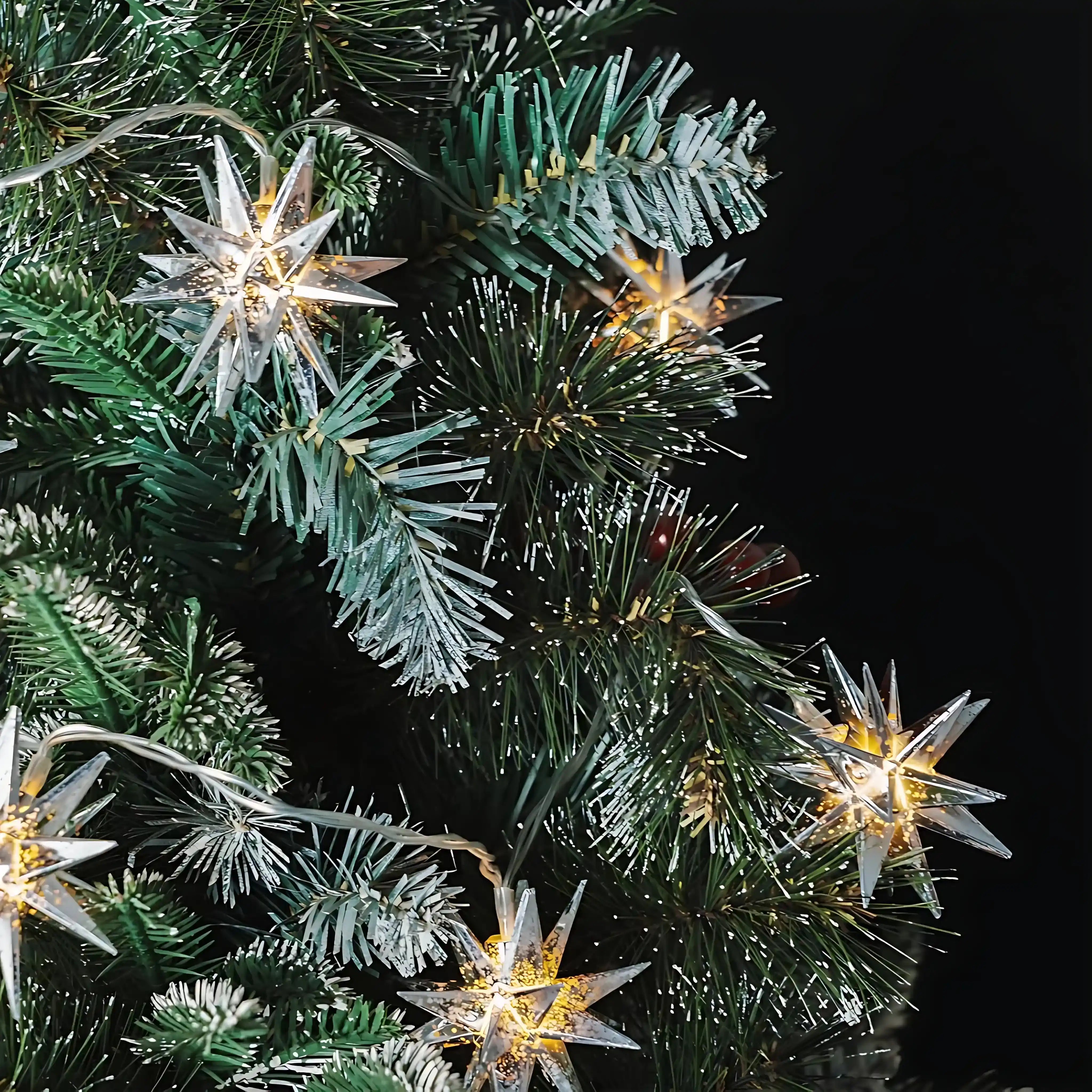 gresonic-weihnachtsstern-lichterkette-10er-6-5cm-silber-led image 2