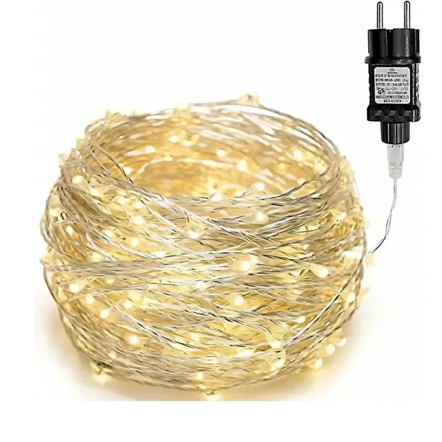 gresonic-led-mikro-lichterkette-100-led-warmwei-silberdraht image 1