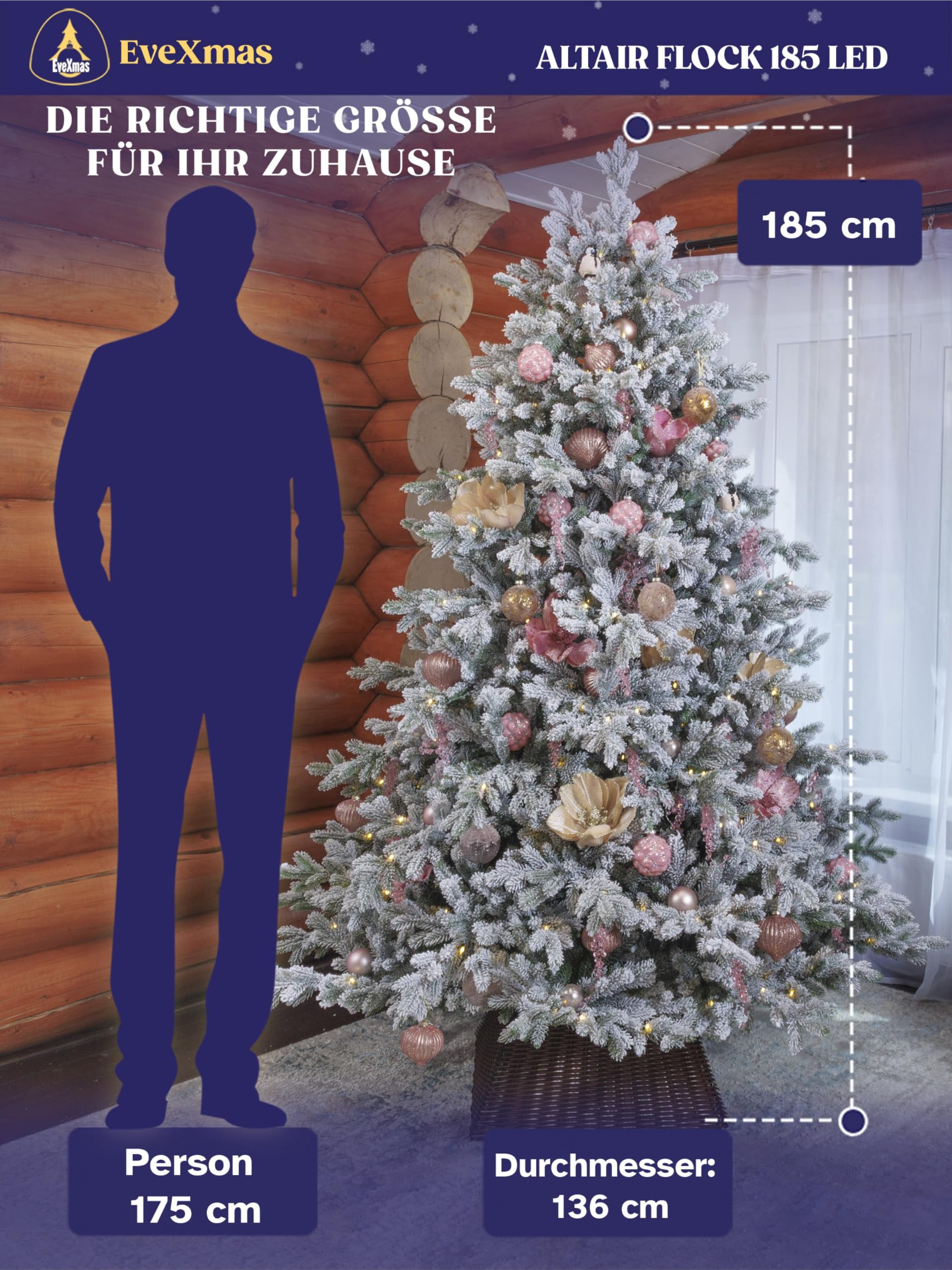 evexmas-altair-weihnachtsbaum-185cm-geflockt-led-warmwei-set image 7