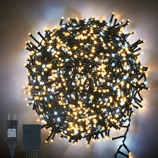 gresonic-cluster-lichterkette-1000-led-warmwei-strombetrieben image 1