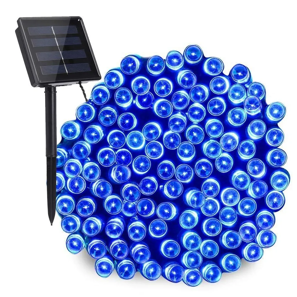 nexvin-christmas-lights-lichterkette-solar-20m-blau-200-led image 1