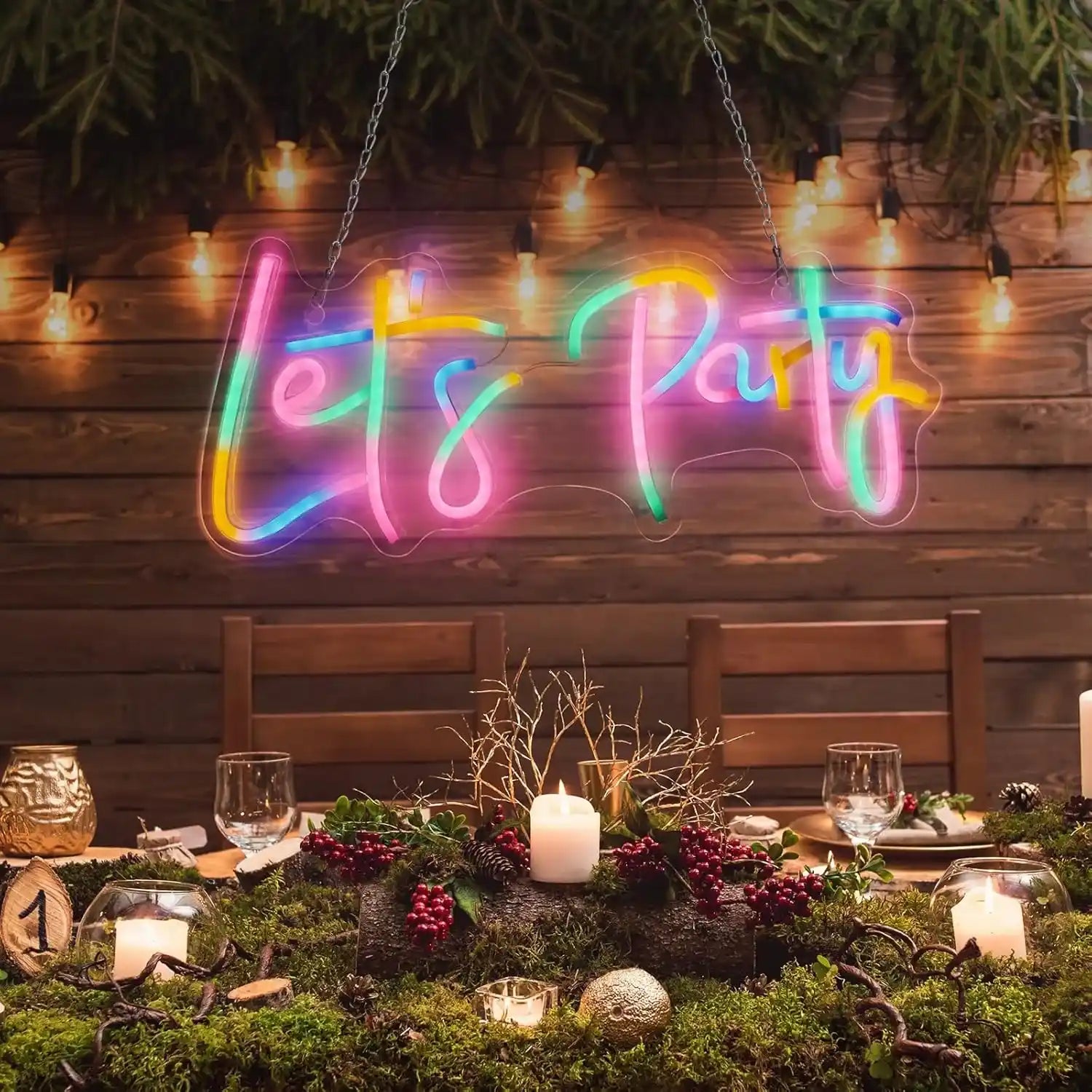 gresonic-let-s-party-neon-schild-lichterkette-usb-bunt image 3