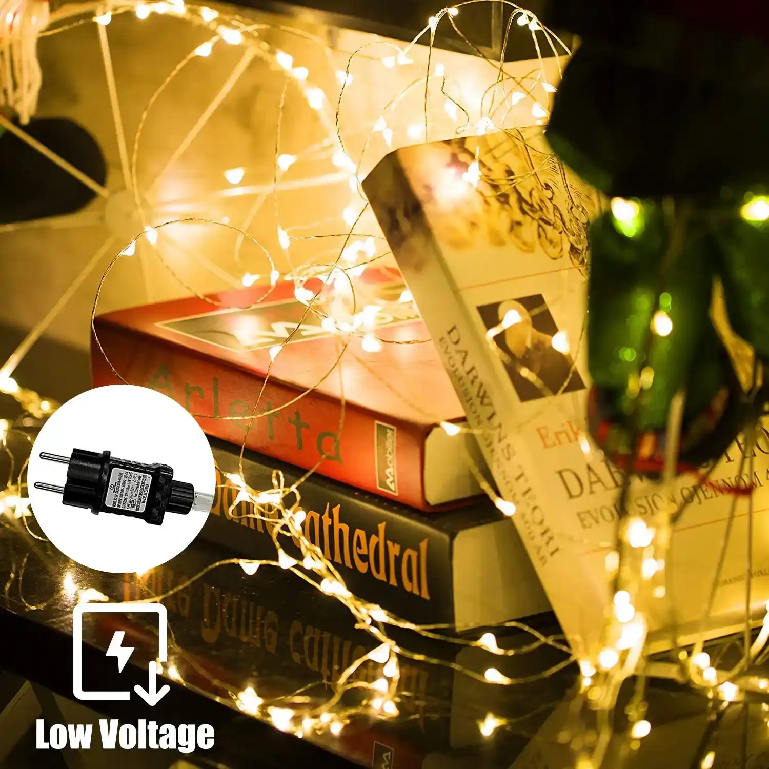gresonic-led-mikro-lichterkette-100-led-warmwei-silberdraht image 2