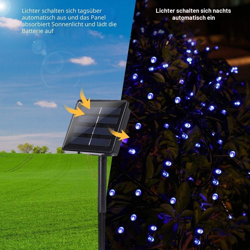 nexvin-christmas-lights-lichterkette-solar-20m-blau-200-led image 2