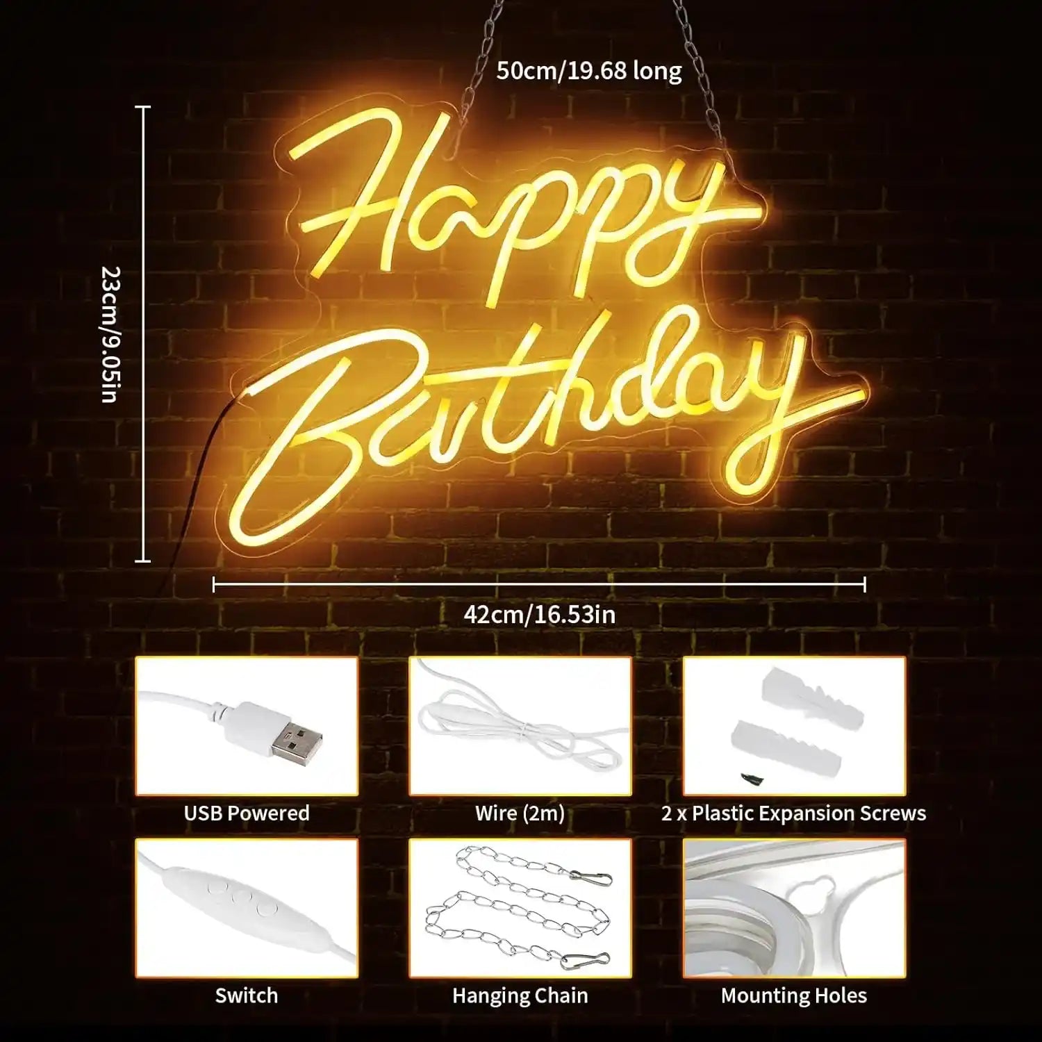 gresonic-led-lichterkette-happy-birthday-neonschild-usb-warmwei image 7