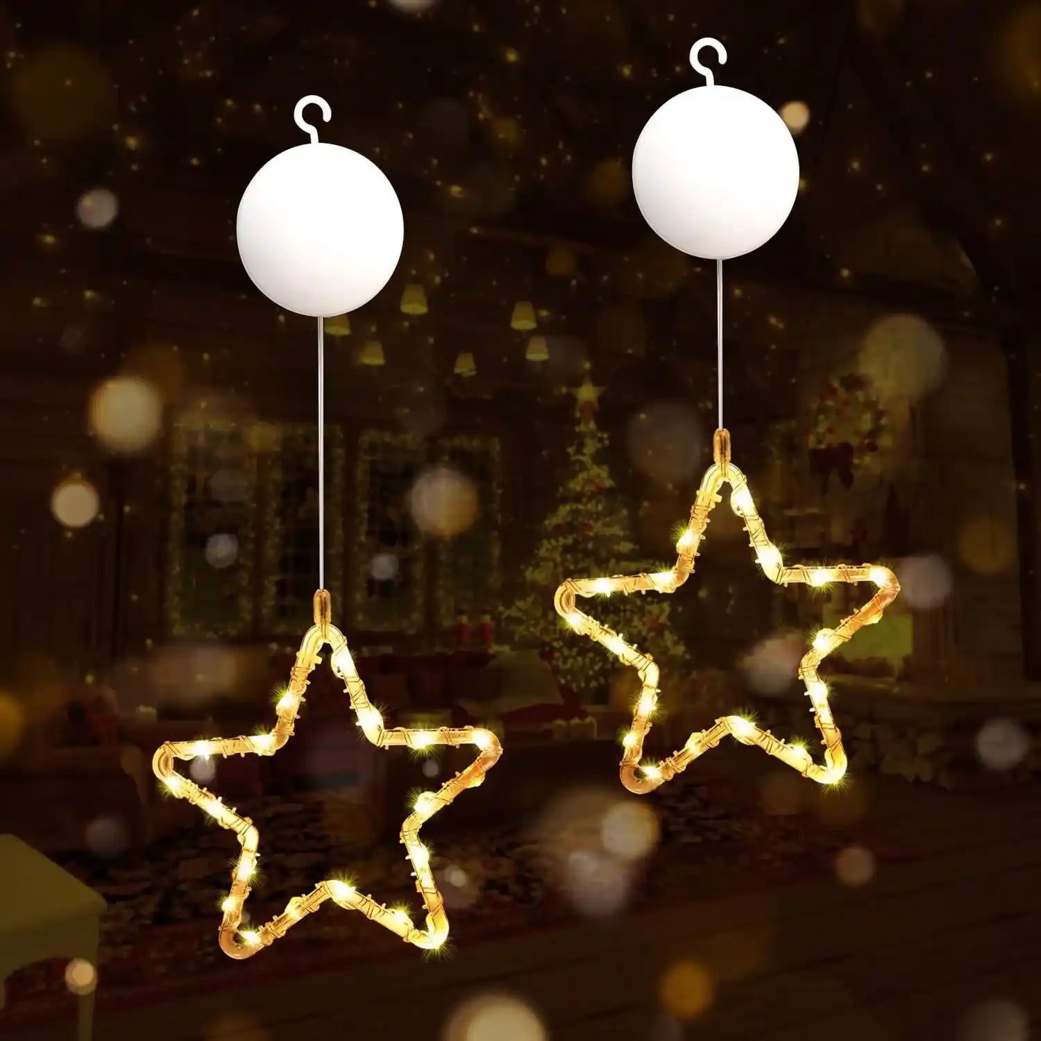 gresonic-lichtervorhang-2er-led-sterne-batteriebetrieben-weihnachten image 2
