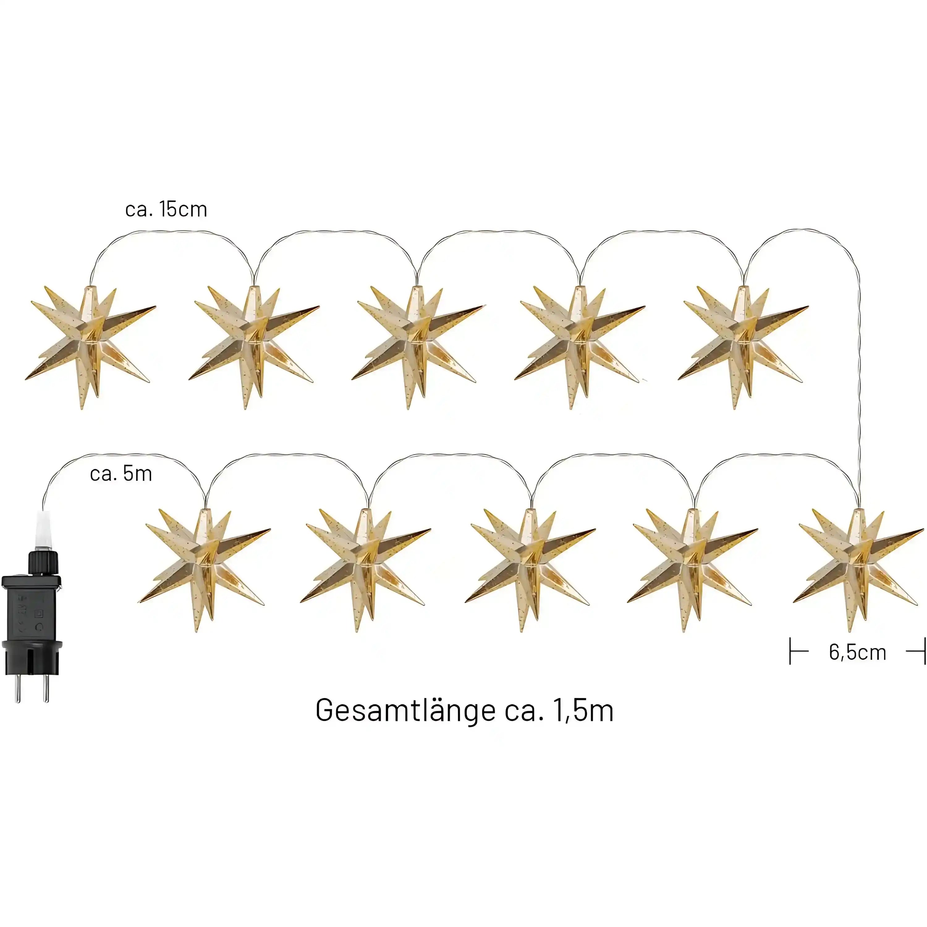 gresonic-weihnachtsstern-lichterkette-10er-12cm-gold-led image 3