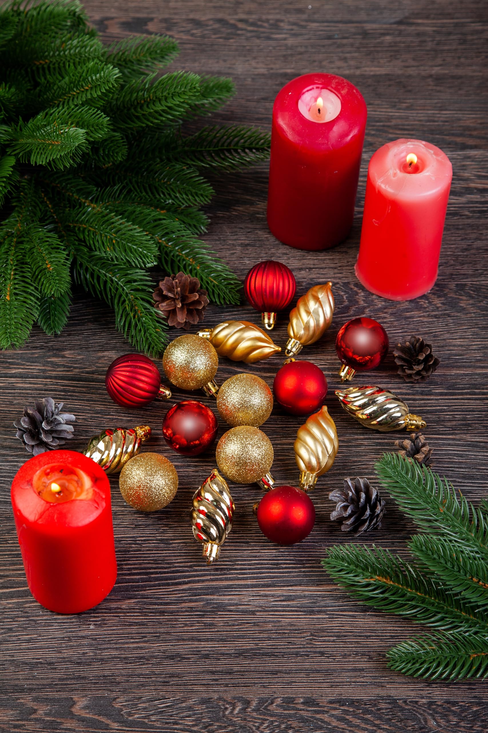 evexmas-zubeh-r-weihnachtskugeln-set-18-tlg-rot-gold-bruchsicher image 2