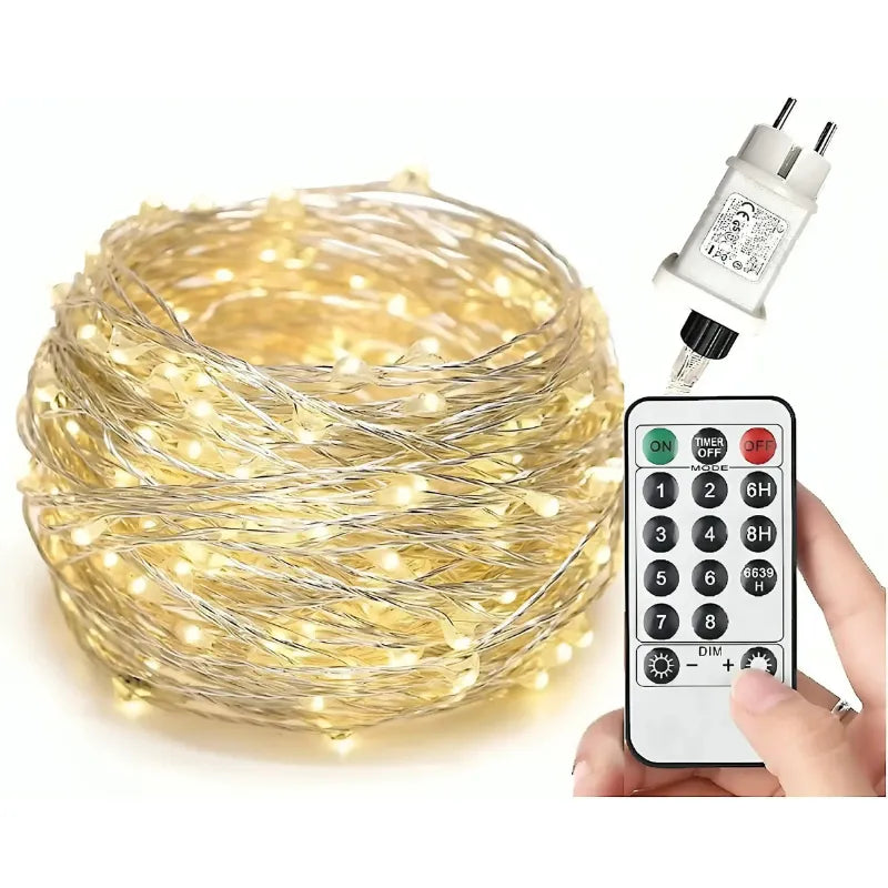 gresonic-led-mikro-lichterkette-100-led-warmwei-silberdraht-2 image 1