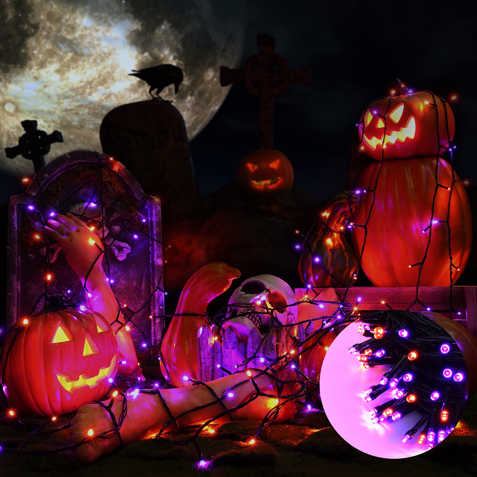 nexvin-halloween-lichterkette-20m-200-led-orange-lila-sound image 4