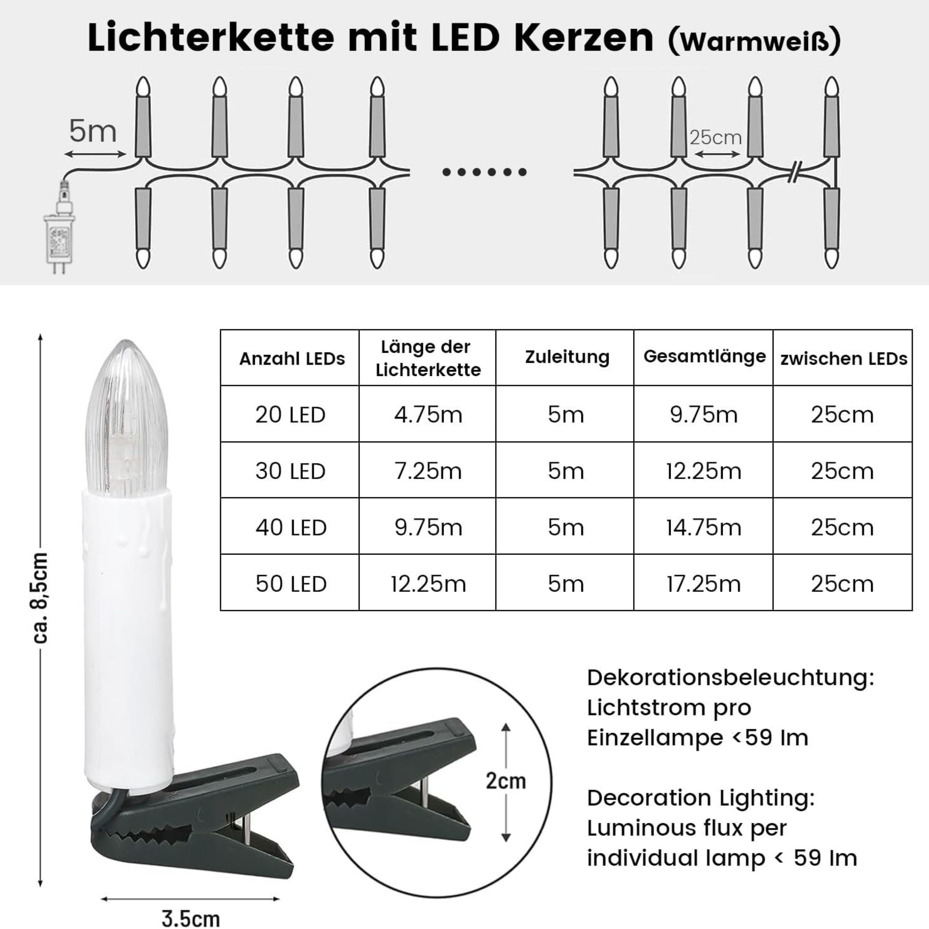 gresonic-led-lichterkette-30-led-kerzen-warmwei image 4