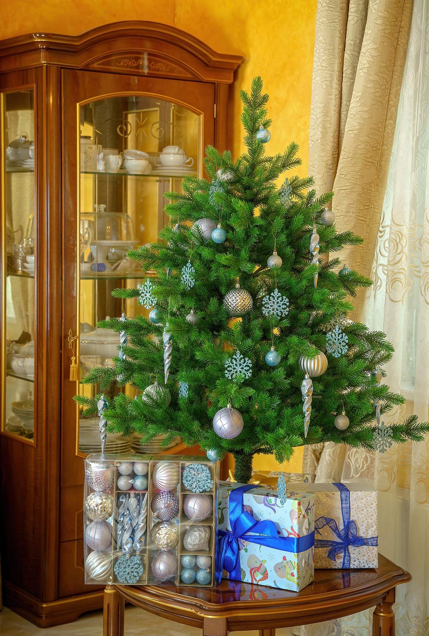 evexmas-zubeh-r-christbaumkugeln-50tlg-blau-silber-4-8cm image 4