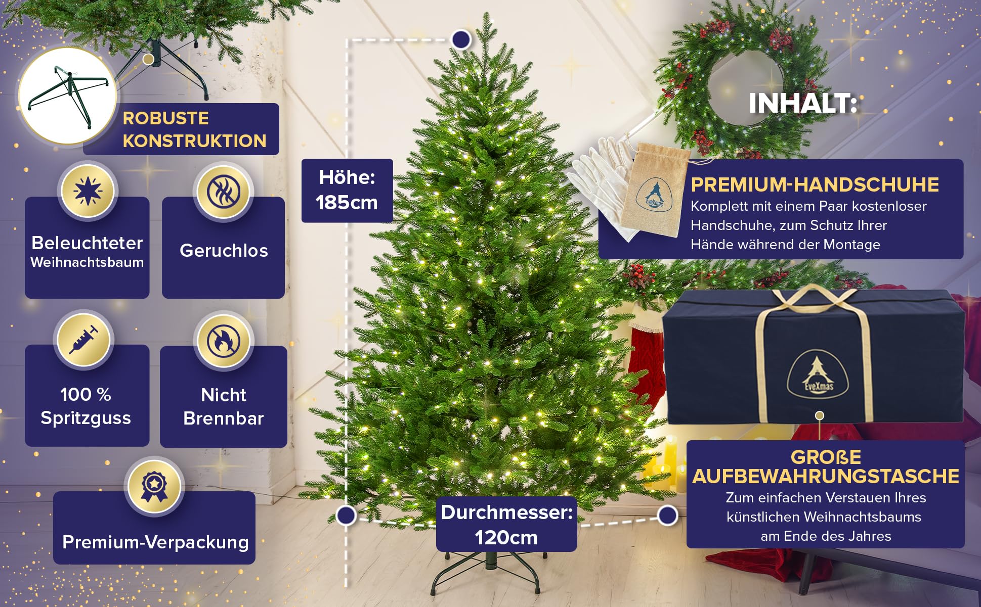 evexmas-adele-weihnachtsbaum-185cm-320-led-warmwei image 2