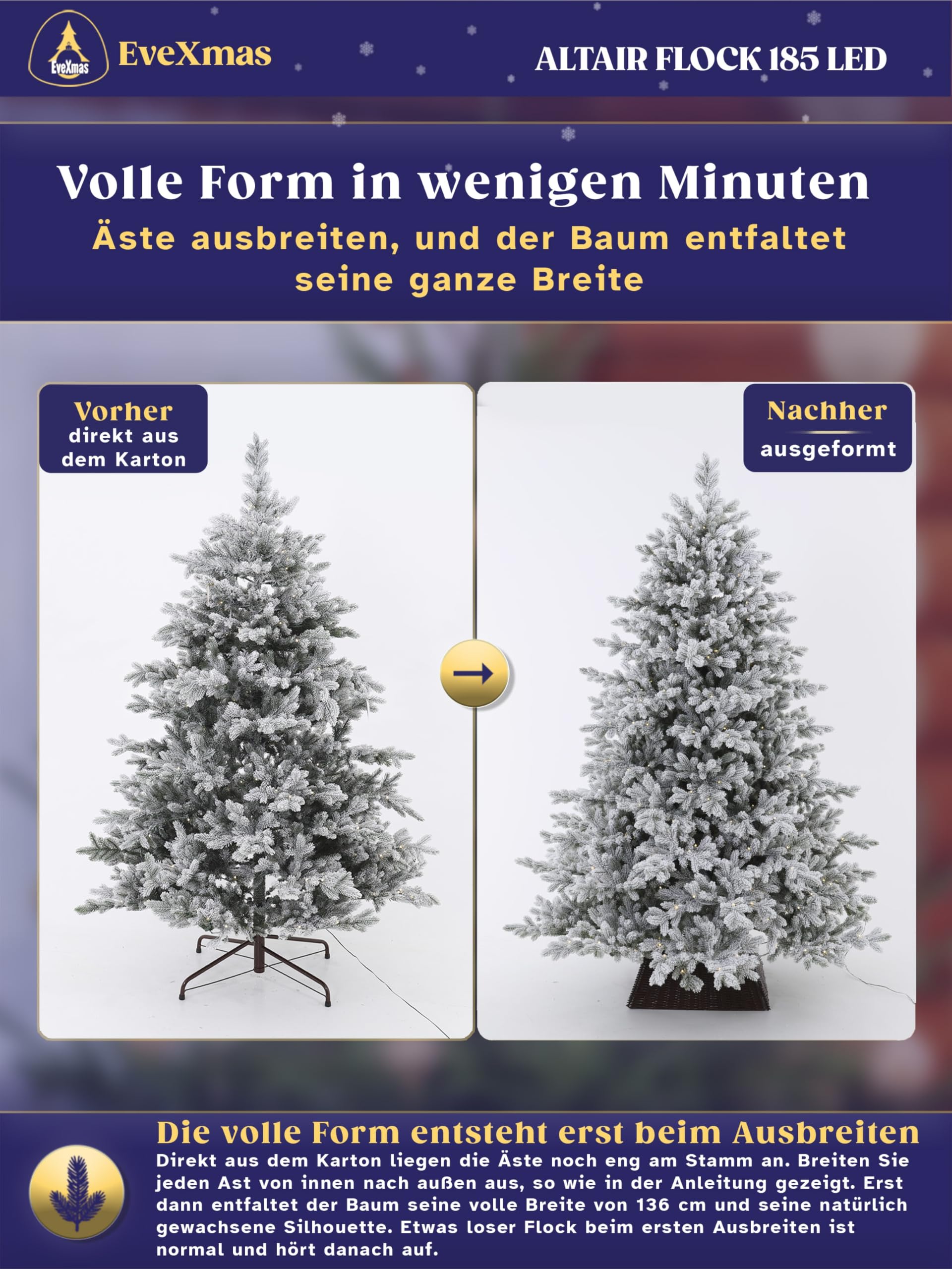 evexmas-altair-weihnachtsbaum-185cm-geflockt-led-warmwei-set image 6