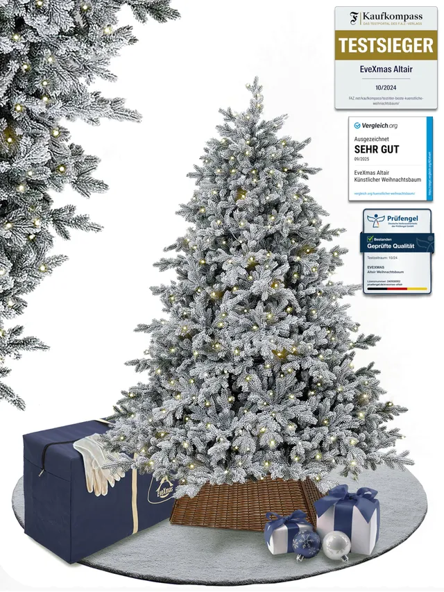 evexmas-altair-weihnachtsbaum-185cm-geflockt-led-warmwei-set image 1